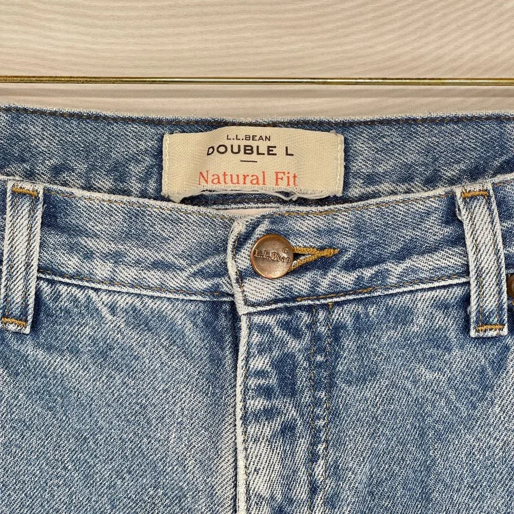 LL Bean Flannel Lined Jeans Mens 35x30 Blue Double L Natural Fit Straight 0JW72